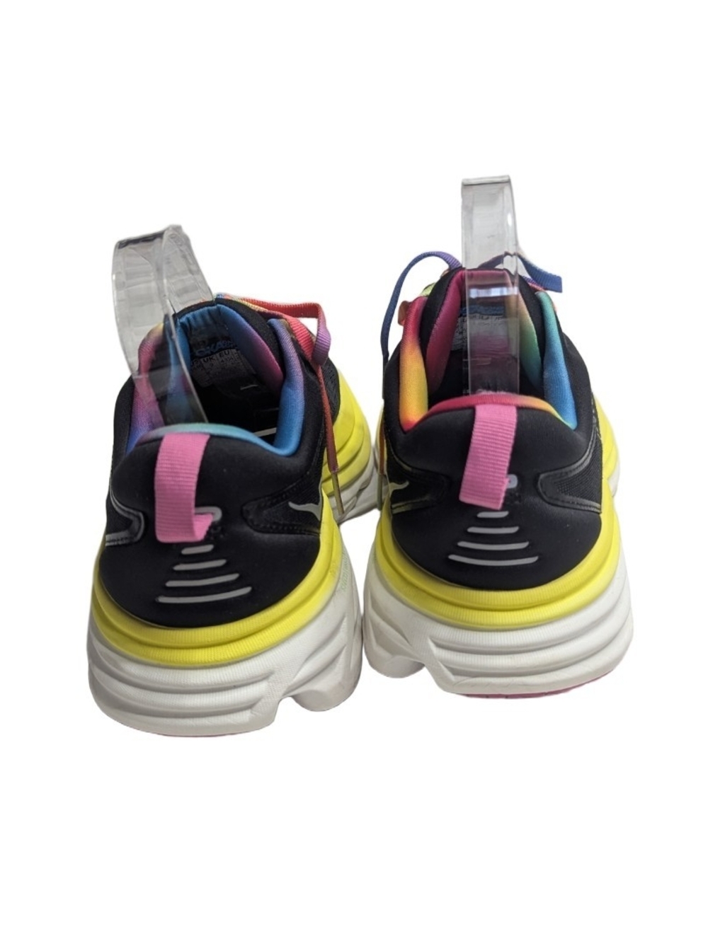 Hoka One One Bondi 8 Women Road Running Shoes Black Citrus Glow Size 10.5 - Picture 4 of 10